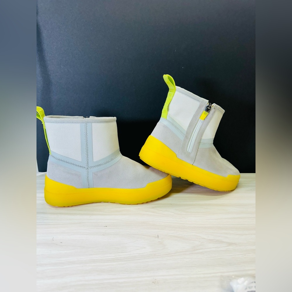 UGG Women’s Classic Tech Mini Waterproof Boots - Yellow Gray - US size 6